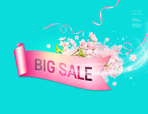 PSD 편집이미지 꽃 리본 분홍색 타이포그라피 사람없음 쇼핑 빅세일 할인혜택 이미지편집 식물 문자 컬러 세일 파일형식 혜택