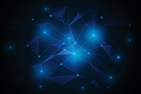 EPS 해외이미지 백그라운드 일러스트 디지털백그라운드 미래 사람없음 그래픽 파란색 빛 디지털 검은색 폴리곤 해외일러스트 컬러 컨셉 파일형식 벡터