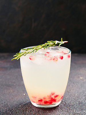 포토 JPG 해외이미지 회색배경 잔 실내 사람없음 로즈메리 석류알 상그리아 해외202105 해외포토 식기 백그라운드 주류 내부 회색 허브 석류 파일형식