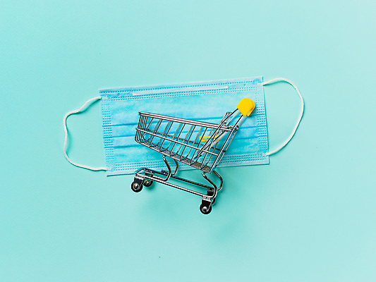 포토 JPG 해외이미지 사람없음 파란색 쇼핑 글로벌 장난감 카트 플랫 바이러스 보호 전염 전염병 카피스페이스 해외202105 해외포토 컬러 컨셉 공백 질병 감염 파일형식