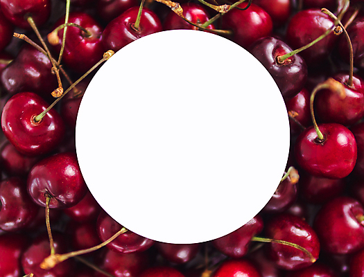 포토 JPG 해외이미지 실내 사람없음 원형 체리 원형프레임 카피스페이스 해외202105 해외포토 도형 과일 프레임 내부 공백 파일형식