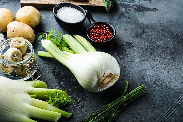 포토 JPG 해외이미지 식물 음식 채소 재료 회색배경 사람없음 질감 회향 해외202105 해외포토 백그라운드 회색 파일형식