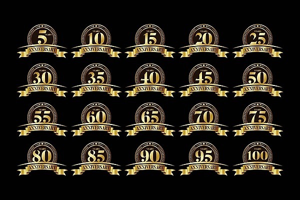 EPS 해외이미지 템플릿 기념일 리본 일러스트 텍스트 기념 이벤트 사람없음 숫자 금색 고급 심볼 활자 해외202105 해외일러스트 문자 컬러 컨셉 활자판 파일형식 벡터