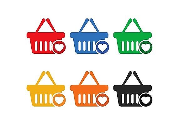 EPS 해외이미지 일러스트 사람없음 쇼핑 세일 심볼 장바구니 해외202105 해외일러스트 바구니 파일형식 벡터