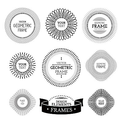 EPS 해외이미지 디자인 리본 선 일러스트 프레임 사람없음 원형 마름모 엘리먼트 지오메트릭 해외202004 해외202105 해외일러스트 도형 파일형식 벡터
