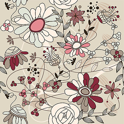 EPS 해외이미지 꽃 백그라운드 잎 꽃무늬 일러스트 사람없음 원형 베이지색 해외202004 해외202105 해외일러스트 도형 식물 컬러 무늬 파일형식 벡터