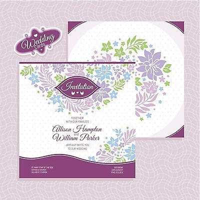 EPS 해외이미지 꽃 결혼 잎 일러스트 글자캘리그라피 사람없음 보라색 청첩장 복고 해외202004 해외202105 해외일러스트 식물 컬러 캘리그라피 카드_감사 이벤트 파일형식 벡터