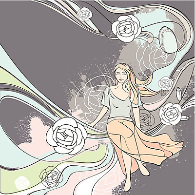 EPS 해외이미지 전신 여자 꽃 백그라운드 꽃무늬 일러스트 한명 앉기 성인 라인아트 성인여자한명만 해외202004 해외202105 해외일러스트 식물 1 선 무늬 모션 사람 여자한명만 성인여자만 파일형식 벡터