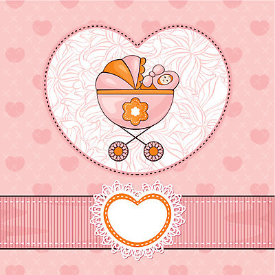 EPS 해외이미지 분홍색 일러스트 한명 귀여움 하트 아기 잠 승차 유모차 해외202004 해외202105 해외일러스트 모양 1 컬러 컨셉 모션 사람 아기용품 파일형식 벡터