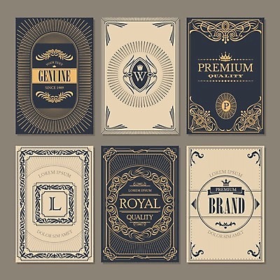 EPS 해외이미지 디자인 일러스트 프레임 사람없음 세트 빈티지 남색 복고 엔틱문양 베이지색 프리미엄 해외202004 해외202105 해외일러스트 문양 컬러 컨셉 파일형식 벡터