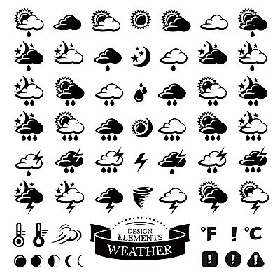 EPS 해외이미지 구름 디자인 별 리본 일러스트 바람 날씨 사람없음 태양 달 느낌표 온도계 번개 빗방울 폭풍 섭씨 엘리먼트 화씨 해외202004 해외202105 해외일러스트 자연요소 기호 비_날씨 온도 파일형식 벡터