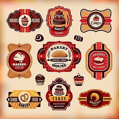 EPS 해외이미지 빵 일러스트 요리사모자 사람없음 세트 케이크 빵집 컵케이크 크루아상 심볼 3단케이크 브레첼 2단케이크 해외202004 해외202105 해외일러스트 모자_잡화 음식 디저트 상점 요리사 파일형식 벡터