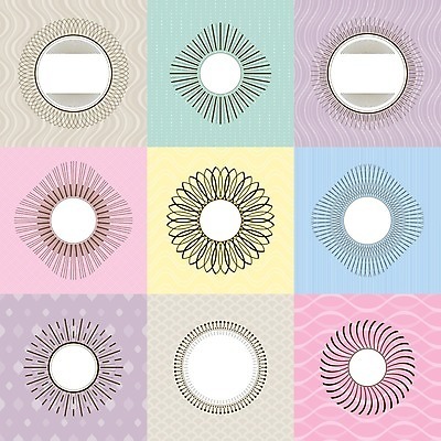 EPS 해외이미지 선 일러스트 사람없음 세트 원형 심볼 라인아트 해외202004 해외202105 해외일러스트 도형 파일형식 벡터