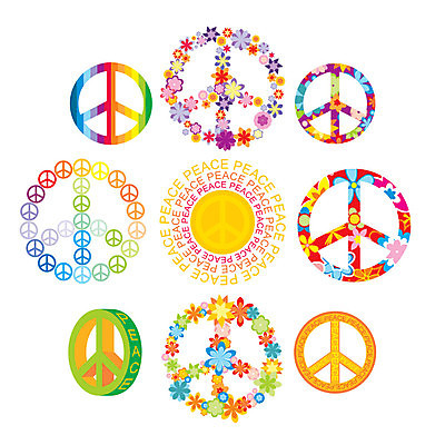 EPS 해외이미지 디자인 꽃 일러스트 사람없음 평화 원형 엘리먼트 피스마크 해외202004 해외202105 해외일러스트 도형 식물 기호 컨셉 파일형식 벡터