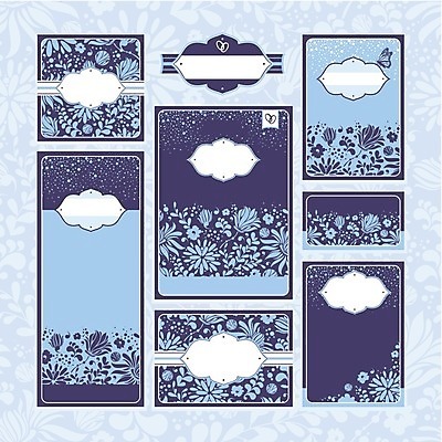 EPS 해외이미지 디자인 꽃 나비 결혼 잎 일러스트 프레임 사람없음 파란색 세트 사각형 청첩장 해외202004 해외202105 해외일러스트 도형 식물 컬러 곤충 카드_감사 이벤트 파일형식 벡터