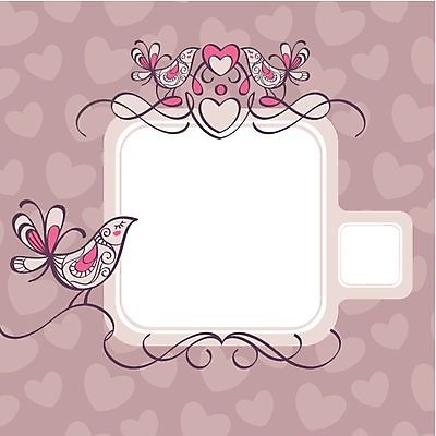 EPS 해외이미지 꽃 분홍색 꽃무늬 일러스트 조류 사각프레임 프레임 세마리 사람없음 하트 해외202004 해외202105 해외일러스트 모양 식물 동물 컬러 무늬 3 사각형 파일형식 벡터