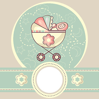 EPS 해외이미지 꽃무늬 일러스트 한명 갈색 귀여움 아기 잠 승차 유모차 민트색 해외202004 해외202105 해외일러스트 1 꽃 컬러 컨셉 무늬 모션 사람 아기용품 파일형식 벡터