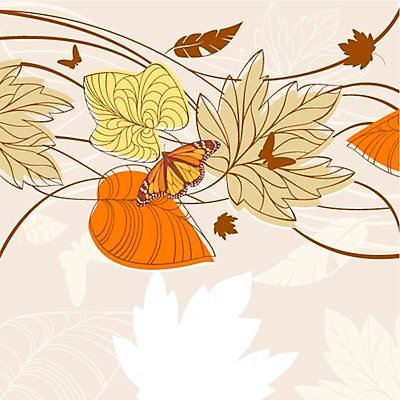 EPS 해외이미지 나비 백그라운드 낙엽 잎 두마리 일러스트 세마리 사람없음 해외202004 해외202105 해외일러스트 식물 곤충 2 3 파일형식 벡터