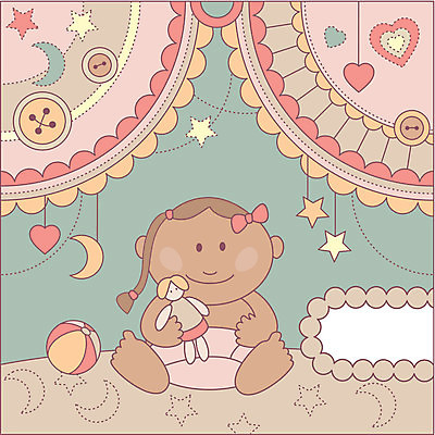 EPS 해외이미지 전신 여자 별 인형 일러스트 공 단추 단추_바느질 한명 들기 앉기 귀여움 달 하트 아기 모빌 여자아기한명만 해외202004 해외202105 해외일러스트 자연요소 모양 1 컨셉 모션 사람 아기용품 여자한명만 여자아기만 파일형식 벡터