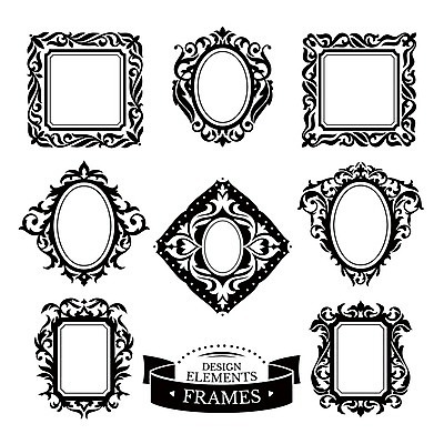 EPS 해외이미지 리본 잎 일러스트 프레임 사람없음 세트 사각형 빈티지 원형 심볼 복고 마름모 해외202004 해외202105 해외일러스트 도형 식물 컨셉 파일형식 벡터