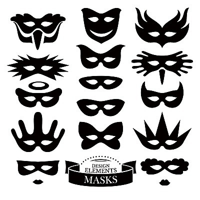 EPS 해외이미지 디자인 실루엣 리본 일러스트 가면 사람없음 엘리먼트 해외202004 해외202105 해외일러스트 촬영기법 파일형식 벡터