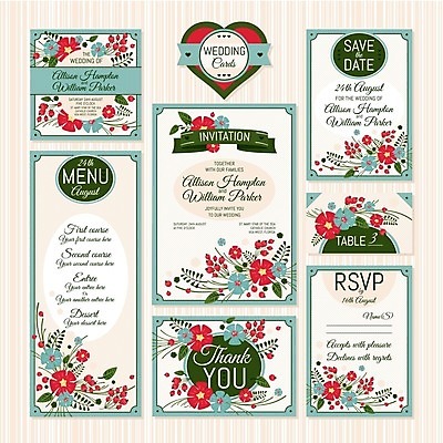 EPS 해외이미지 디자인 꽃 하늘색 결혼 잎 일러스트 프레임 사람없음 초록색 세트 사각형 하트 원형 청첩장 해외202004 해외202105 해외일러스트 모양 도형 식물 컬러 카드_감사 이벤트 파란색 파일형식 벡터