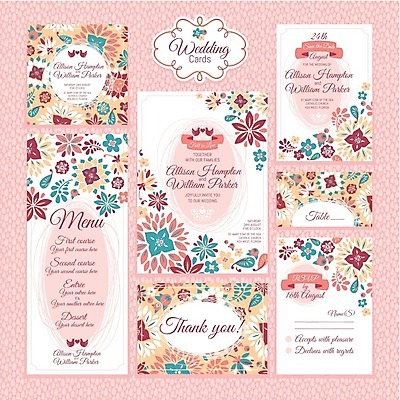 EPS 해외이미지 디자인 꽃 리본 분홍색 결혼 일러스트 프레임 사람없음 세트 사각형 하트 원형 감사카드 청첩장 해외202004 해외202105 해외일러스트 모양 도형 식물 컬러 카드_감사 이벤트 파일형식 벡터