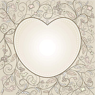 EPS 해외이미지 꽃 나비 잎 꽃무늬 여러마리 일러스트 조류 프레임 사람없음 하트 베이지색 해외202004 해외202105 해외일러스트 모양 식물 동물 컬러 다수 곤충 무늬 파일형식 벡터