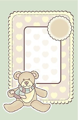 EPS 해외이미지 일러스트 프레임 사람없음 귀여움 목도리 곰인형 아기용품 앨범 해외202004 해외202105 해외일러스트 잡화 인형 컨셉 오브젝트 파일형식 벡터