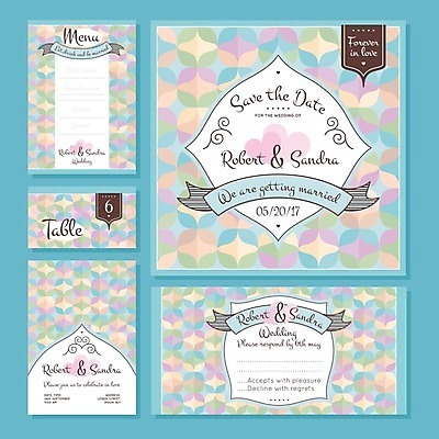 EPS 해외이미지 디자인 리본 하늘색 결혼 패턴 일러스트 프레임 사람없음 세트 사각형 하트 청첩장 해외202004 해외202105 해외일러스트 모양 도형 무늬 카드_감사 이벤트 파란색 파일형식 벡터