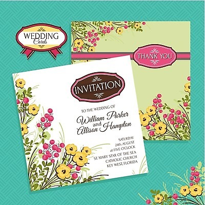 EPS 해외이미지 열매 꽃 줄기 결혼 잎 일러스트 글자캘리그라피 사람없음 연두색 청첩장 복고 해외202004 해외202105 해외일러스트 식물 캘리그라피 카드_감사 이벤트 초록색 파일형식 벡터