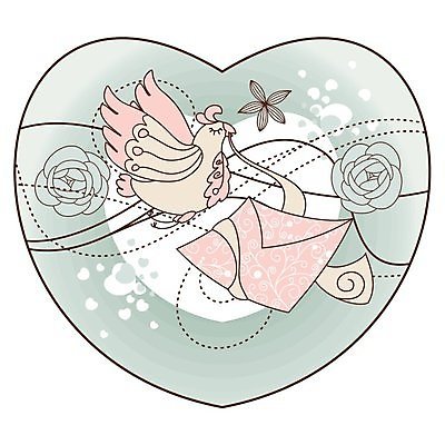 EPS 해외이미지 한마리 꽃 리본 분홍색 하늘색 백그라운드 꽃무늬 일러스트 조류 사람없음 하트 물기 편지 해외202004 해외202105 해외일러스트 모양 식물 동물 1 컬러 무늬 모션 파란색 파일형식 벡터