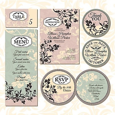 EPS 해외이미지 디자인 분홍색 결혼 일러스트 프레임 사람없음 연두색 세트 사각형 원형 청첩장 해외202004 해외202105 해외일러스트 도형 컬러 카드_감사 이벤트 초록색 파일형식 벡터