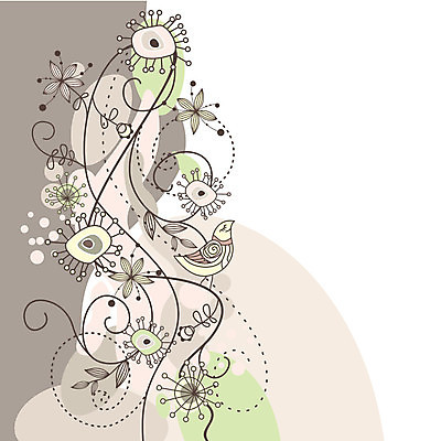 EPS 해외이미지 한마리 꽃 백그라운드 잎 꽃무늬 일러스트 조류 사람없음 해외202004 해외202105 해외일러스트 식물 동물 1 무늬 파일형식 벡터