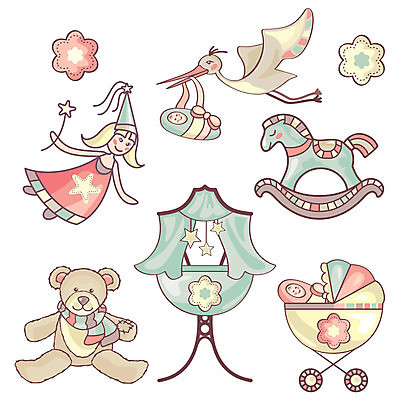 EPS 해외이미지 전신 한마리 여자 일러스트 요정 들기 성인 세명 곰인형 비행 아기 승차 유모차 동물인형 아기침대 황새 흔들목마 해외202004 해외202105 해외일러스트 1 인형 모션 조류 사람 아기용품 침대 목마 파일형식 벡터