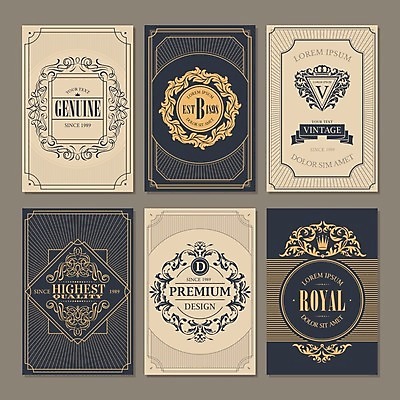 EPS 해외이미지 디자인 일러스트 프레임 사람없음 세트 빈티지 남색 복고 엔틱문양 로얄 베이지색 프리미엄 해외202004 해외202105 해외일러스트 문양 컬러 컨셉 파일형식 벡터