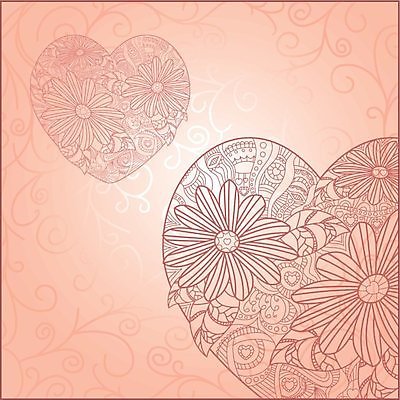 EPS 해외이미지 꽃 분홍색 백그라운드 잎 꽃무늬 일러스트 사람없음 하트 해외202004 해외202105 해외일러스트 모양 식물 컬러 무늬 파일형식 벡터