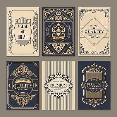 EPS 해외이미지 디자인 일러스트 프레임 사람없음 세트 빈티지 남색 복고 엔틱문양 로얄 베이지색 프리미엄 해외202004 해외202105 해외일러스트 문양 컬러 컨셉 파일형식 벡터