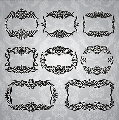 EPS 해외이미지 일러스트 프레임 사람없음 세트 빈티지 복고 해외202004 해외202105 해외일러스트 컨셉 파일형식 벡터