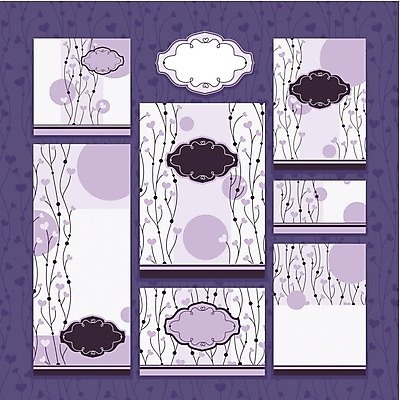 EPS 해외이미지 디자인 결혼 일러스트 프레임 사람없음 세트 사각형 보라색 하트 원형 청첩장 해외202004 해외202105 해외일러스트 모양 도형 컬러 카드_감사 이벤트 파일형식 벡터