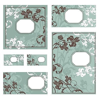 EPS 해외이미지 식물 디자인 꽃 결혼 잎 일러스트 프레임 사람없음 세트 민트색 해외202004 해외202105 해외일러스트 컬러 이벤트 파일형식 벡터