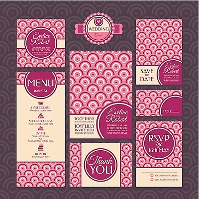 EPS 해외이미지 디자인 분홍색 결혼 패턴 일러스트 프레임 사람없음 세트 사각형 하트 원형 해외202004 해외202105 해외일러스트 모양 도형 컬러 무늬 이벤트 파일형식 벡터