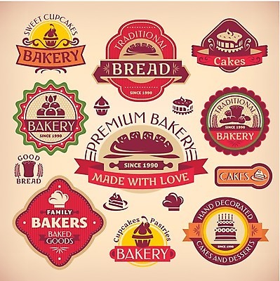 EPS 해외이미지 리본 빵 일러스트 요리사모자 사람없음 세트 케이크 빵집 원형 심볼 프라페 2단케이크 해외202004 해외202105 해외일러스트 도형 모자_잡화 음료 음식 디저트 상점 요리사 파일형식 벡터