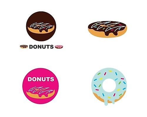 EPS 해외이미지 디자인 일러스트 디저트 사람없음 세트 도넛 달콤 심볼 해외202105 해외일러스트 음식 맛 파일형식 벡터