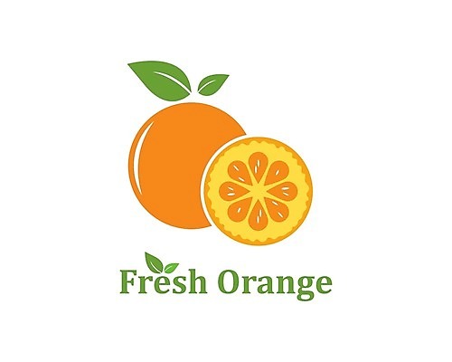 EPS 해외이미지 디자인 백그라운드 잎 오렌지 일러스트 단면 사람없음 신선 심볼 슬라이스 해외202105 해외일러스트 식물 과일 파일형식 벡터