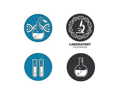 EPS 해외이미지 디자인 과학 일러스트 현미경 실험 사람없음 DNA 심볼 플라스크 시험관 해외202105 해외일러스트 실험기구 생명공학 파일형식 벡터