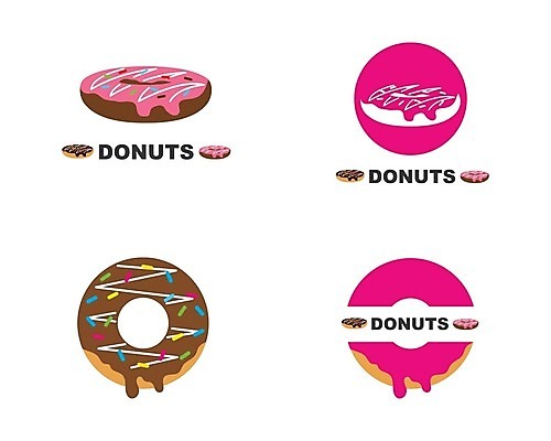 EPS 해외이미지 디자인 일러스트 디저트 사람없음 세트 도넛 달콤 심볼 해외202105 해외일러스트 음식 맛 파일형식 벡터