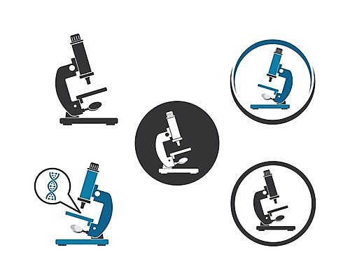 EPS 해외이미지 디자인 과학 일러스트 현미경 실험 사람없음 DNA 심볼 해외202105 해외일러스트 실험기구 생명공학 파일형식 벡터