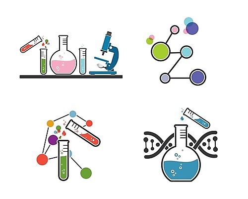 EPS 해외이미지 디자인 과학 일러스트 현미경 실험 사람없음 원형 DNA 연결 심볼 플라스크 시험관 해외202105 해외일러스트 도형 실험기구 생명공학 파일형식 벡터
