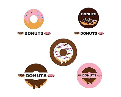 EPS 해외이미지 디자인 일러스트 디저트 사람없음 세트 도넛 달콤 심볼 해외202105 해외일러스트 음식 맛 파일형식 벡터